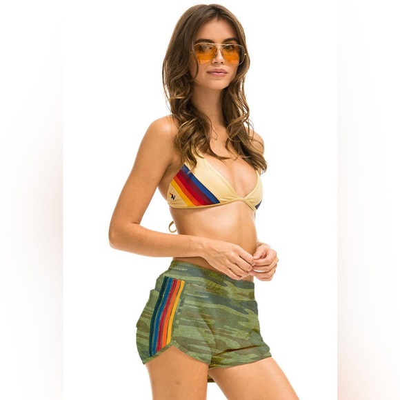 Aviator Nation 5 Stripe Jogger Shorts Camo Size Medium - Picture 3 of 8